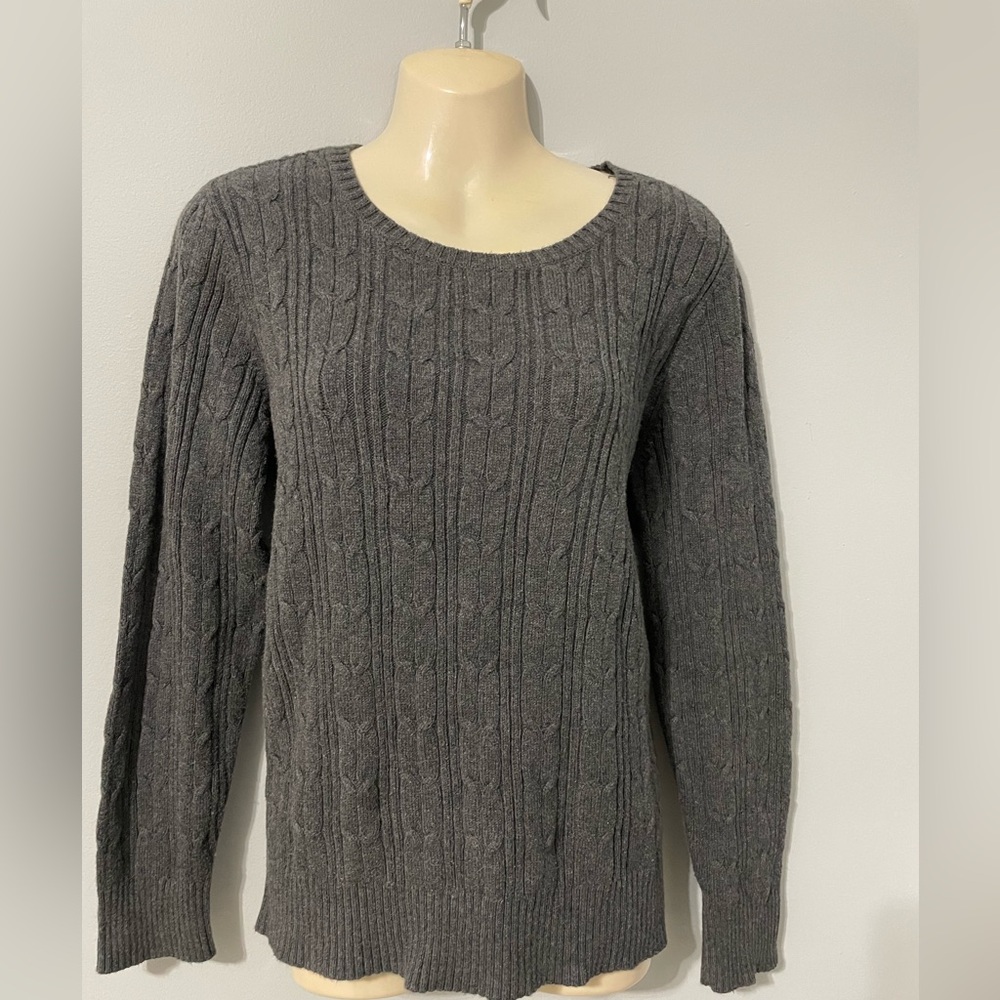 Gray St. John’s Bay Cable Knit Sweater